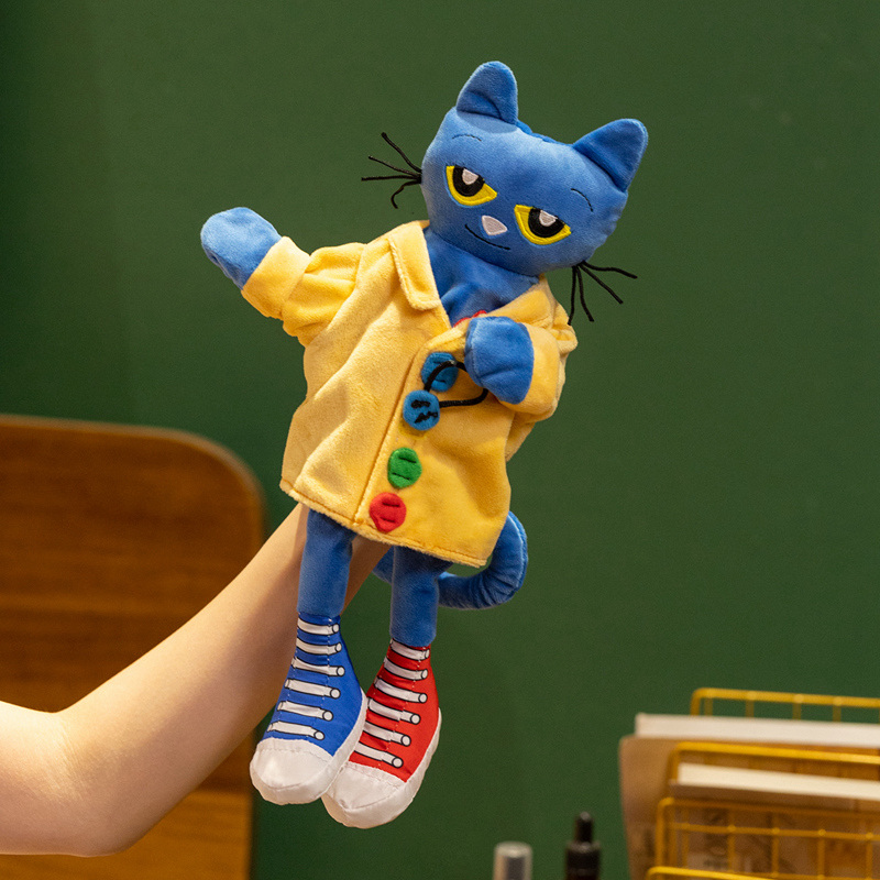 Kids Toys Under $20 - 20～40cmの「ピート・ザ・キャット」の手人形、柔らかいぬいぐるみ。子供向けのトークショー、パーティーの小道具、クリスマスプレゼントに最適。