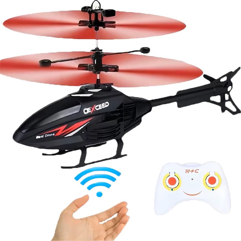 Kids' Toys Channel - 2 チャンネルジェスチャーコントロールサスペンションヘリコプター RC リモート誘導航空機充電 LED ライト付き子供のおもちゃ男の子用