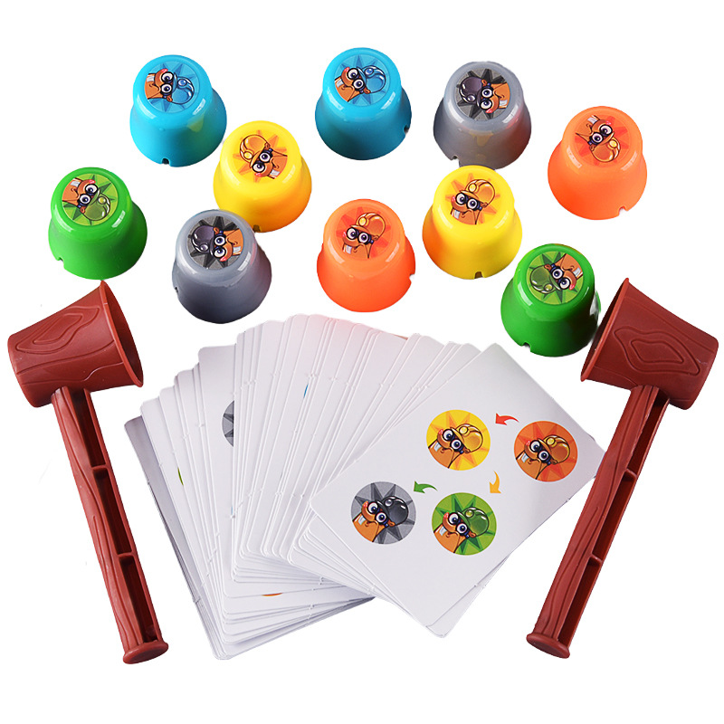 Kids Toys Under $20 - クイックスタッキングカップゲーム 20 チャレンジ色認知子供用パズルハンマーゴーファーパーティーゲームおもちゃ子供のための競争