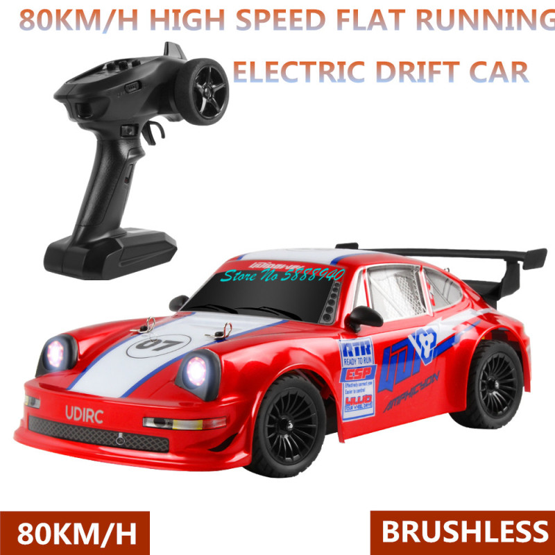 Kids Toys Under $20 - 80KM/Hブラシレス高速フラットランドリフトRCカーモデル2.4G 1:16 4WD駆動ブライトライト子供大人向けリモコンカーおもちゃ