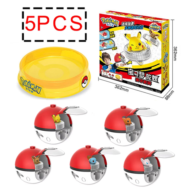 Spin Top Gyro Toy - ポケモンスピニングトップボールおもちゃアクションフィギュアオリジナルピカチュウ、ヒトカゲ、ゼニガメ、ミュウ、イーブイボックスジャイロスピンバトルゲームポケ ﻿