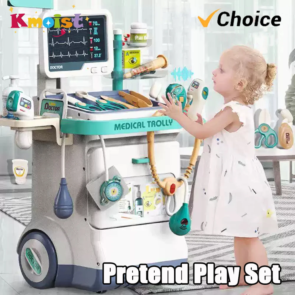 Kids Toys Doctor Set - ドクター医療プレイセットドクターツール聴診器おもちゃごっこ遊び子供超音波マシンのおもちゃ女の子子供の誕生日プレゼント