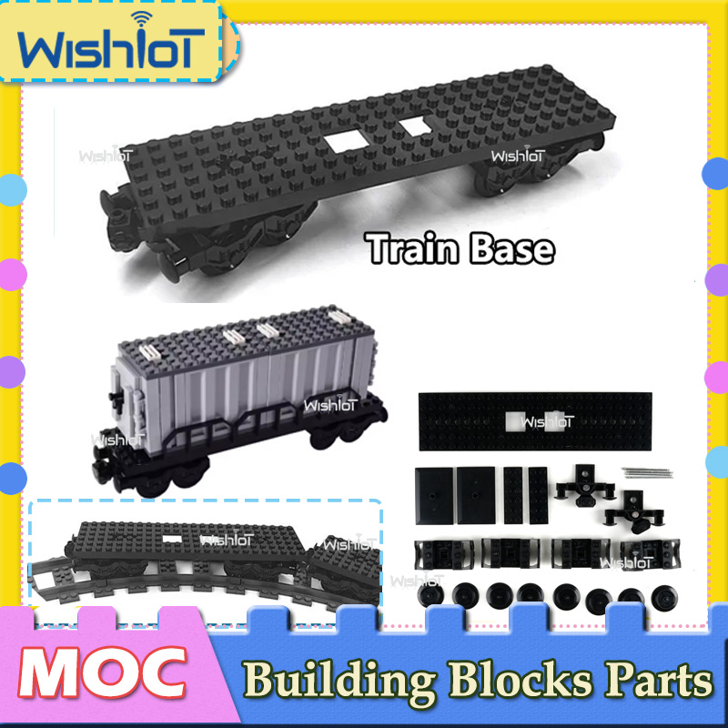 Toy Train Track Set - 市内電車トラックベース MOC ビルディングブロックセットトッププレート部品列車車両テクニカルレンガ列車シャーシモデルおもちゃの部品