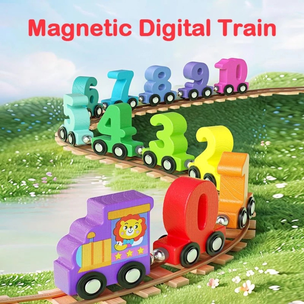 Toy Train Track Set - 1 セット 0-10 数字デジタル列車おもちゃカラフルな磁気早期教育玩具デジタル列車トラックアセンブリ数字列車セット子供