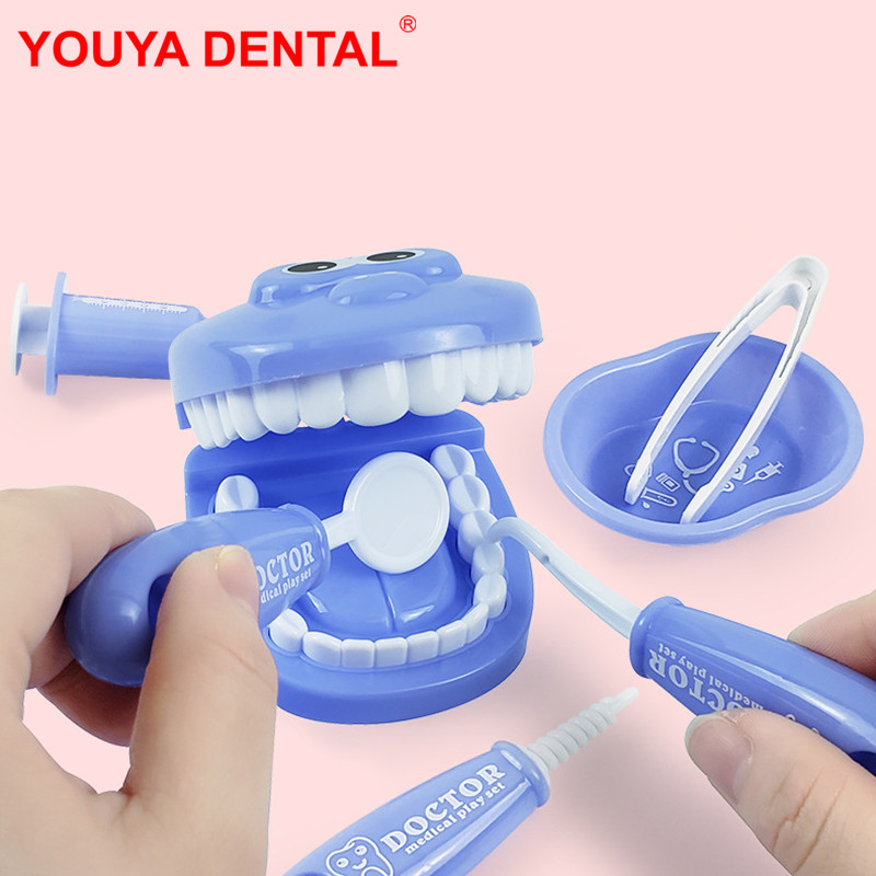 Kids Toys Doctor Set - 9 個歯科キットおもちゃ歯科おもちゃロールプレイ歯科医チェック歯教育子供のおもちゃシミュレーション医師セット少年少女のためのギフト