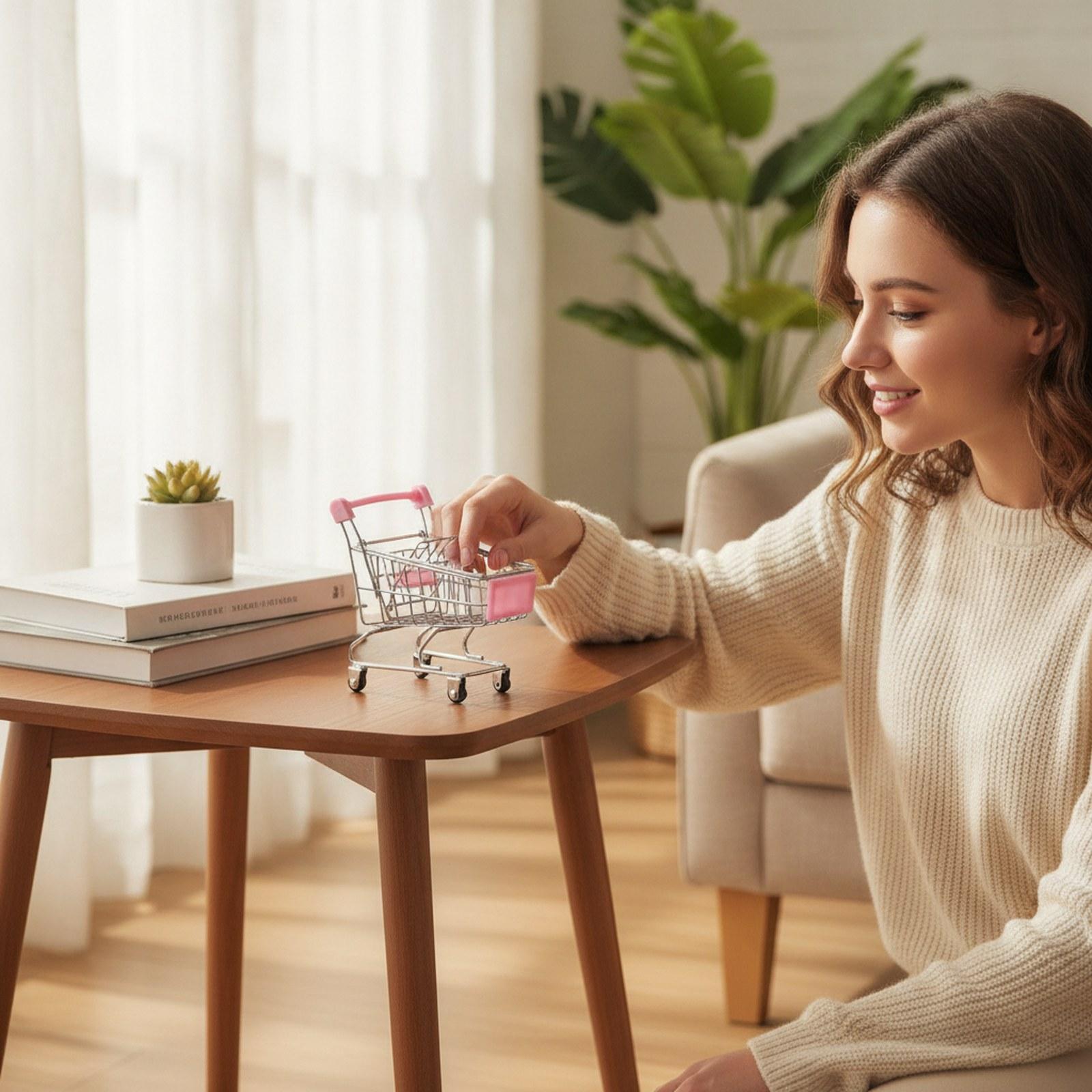 Kids Toys Shop - ショッピングカートおもちゃスーパーマーケット手押し車装飾ミニチュアロールプレイングごっこ遊び小さなスーパーマーケットカート子供用ギフト