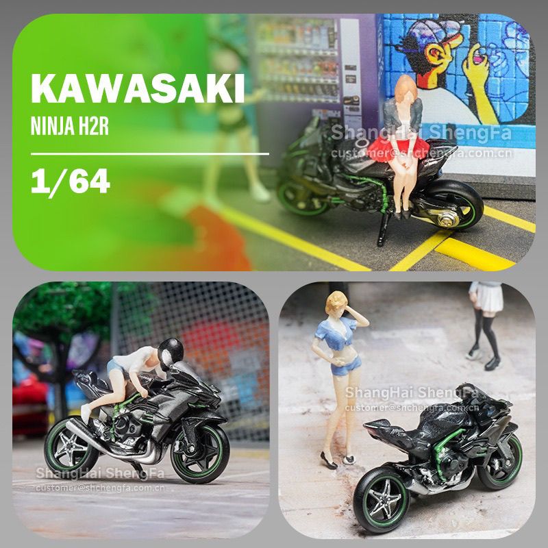 1/64スケールのカワサキ・ニンジャH2R、レーシングスーパ - Kids Toys Boys のレビューと価格