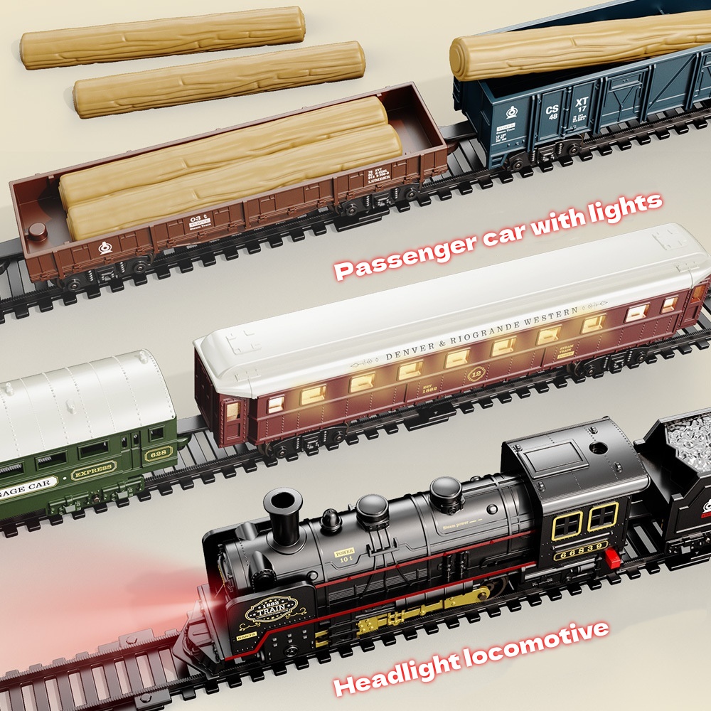 ライトとサウンド付き電車のおもちゃ クリスマスツリーの下に置 - Toy Train Track Set のレビューと価格