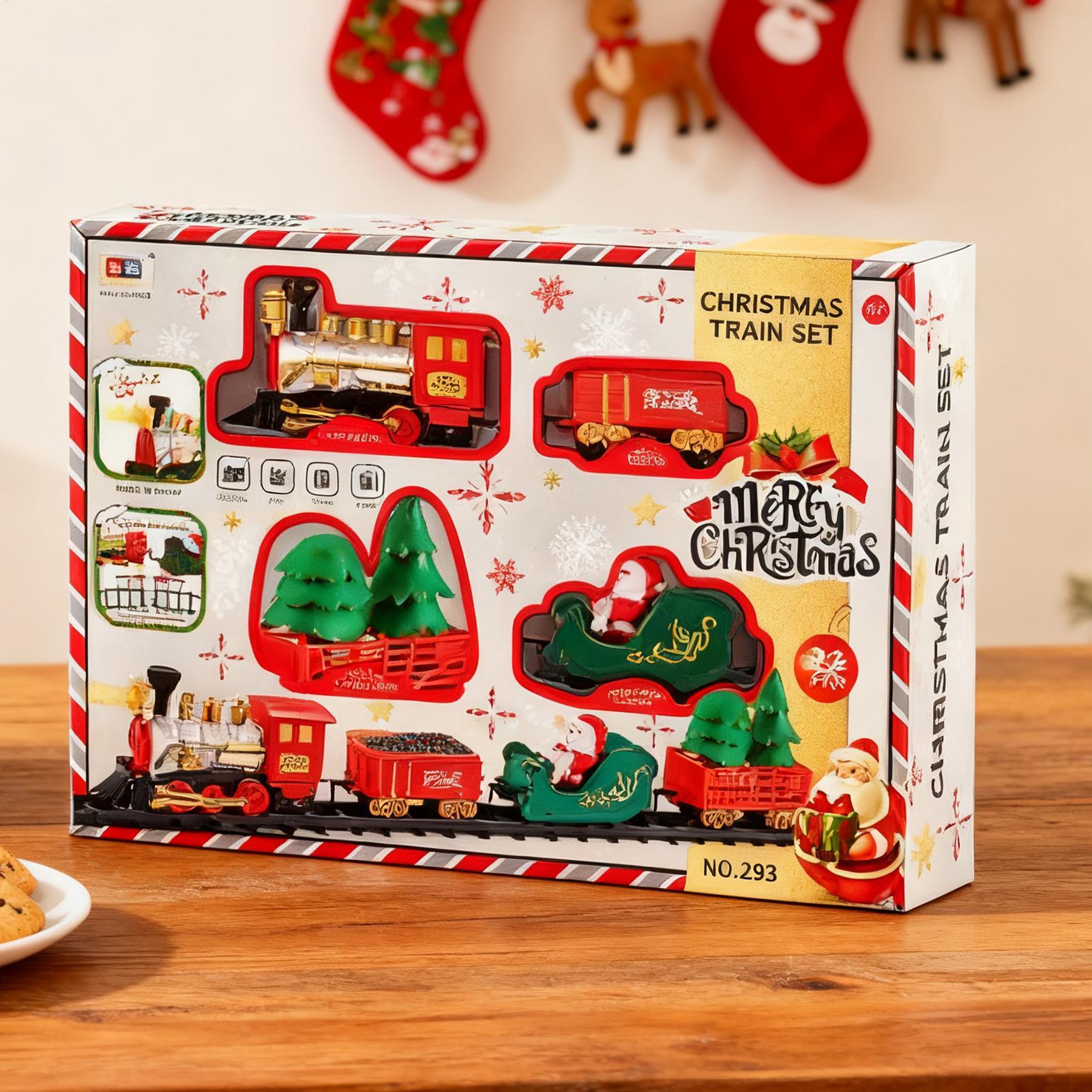 ライトとサウンド付きクリスマストレイン 組み立てトラック サ - Toy Train Track Set のレビューと価格