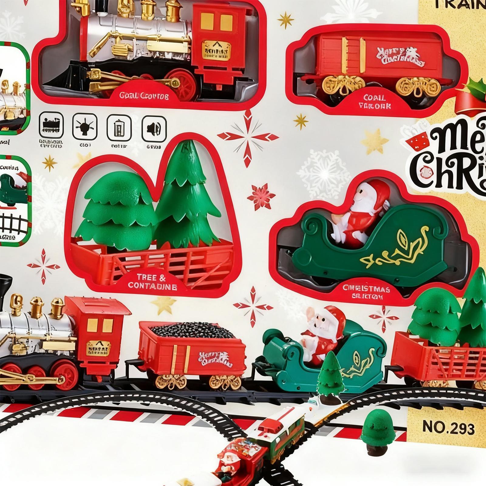 ライトとサウンド付きクリスマストレイン 組み立てトラック サ - Toy Train Track Set のレビューと価格