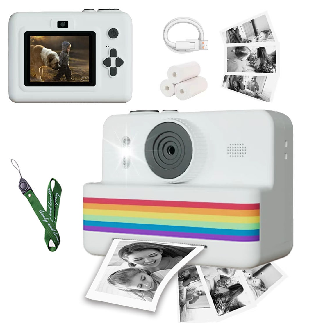 デジタル子供カメラ写真撮影用ミニプリンターポータブル熱インス - Kids Toys Youtube のレビューと価格