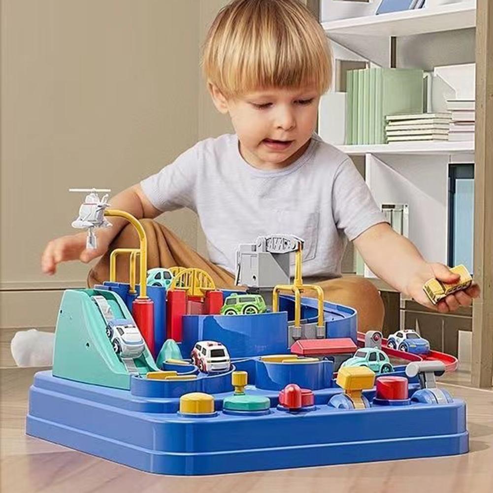 レーシングレールカーモデル列車線路アドベンチャーゲーム動物宇 - Toy Train Track Set のレビューと価格