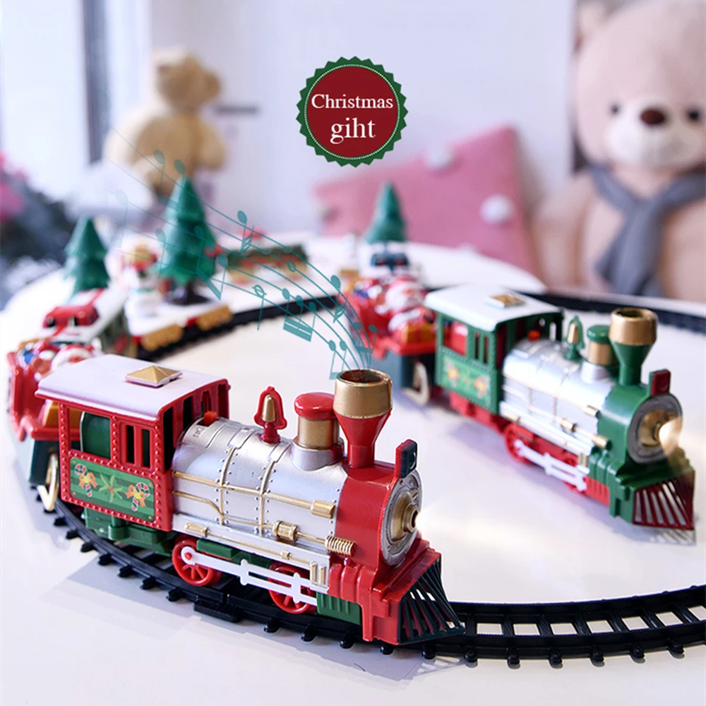 子供のためのクリスマスパーティーミニ機関車,ライト付きモデル - Toy Train Track Set のレビューと価格