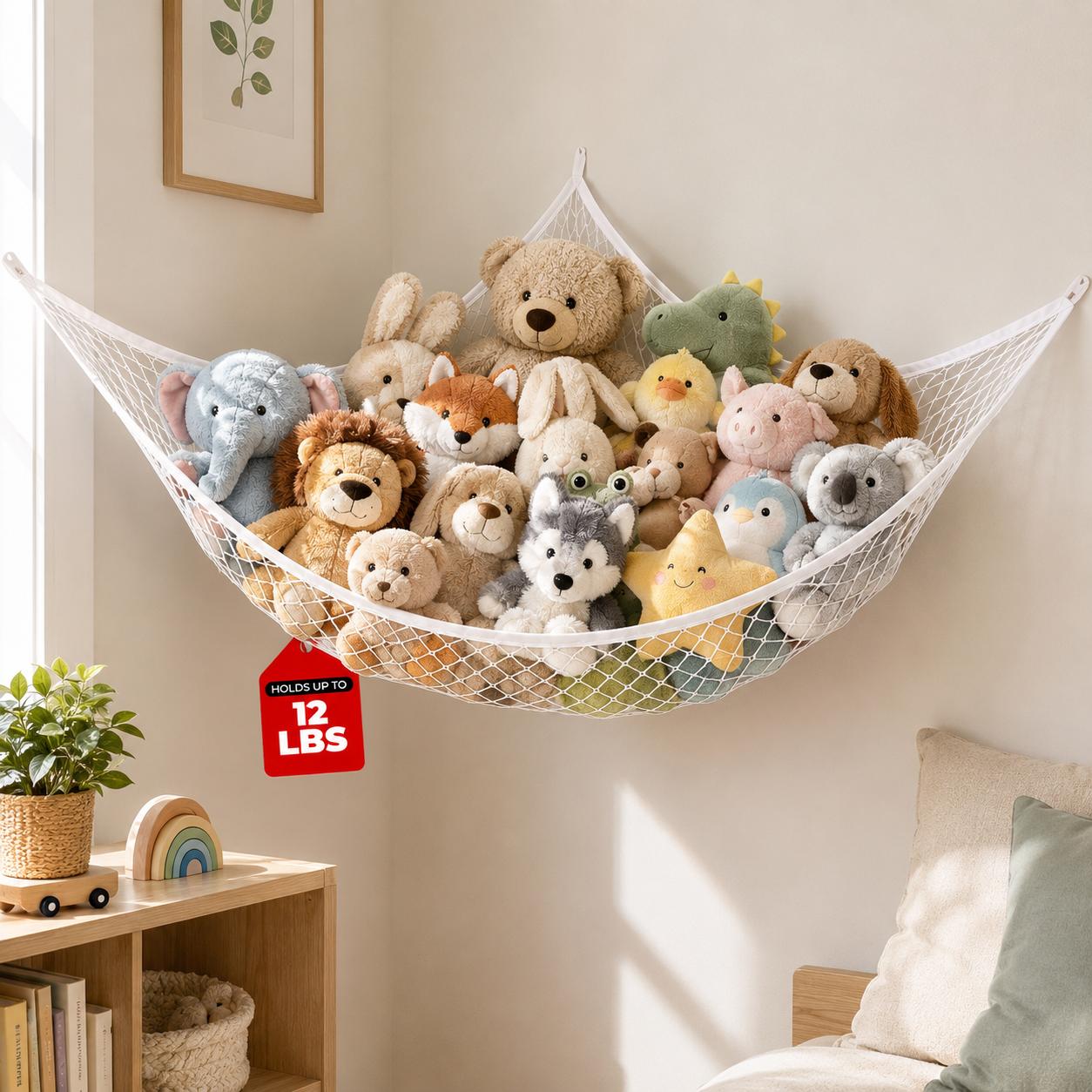 メッシュおもちゃ収納ハンモック 吊り下げ式ぬいぐるみオーガナ - Kids' Toy のレビューと価格