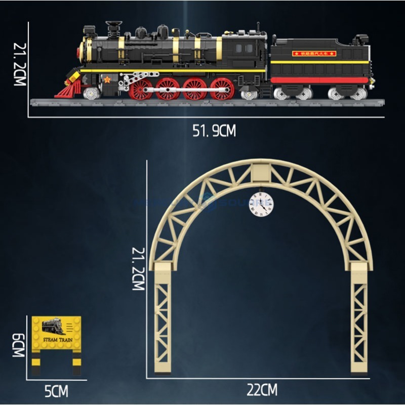 子供用ビルディングブロック,Moc Steam機関車トラック - Toy Train Track Set のレビューと価格