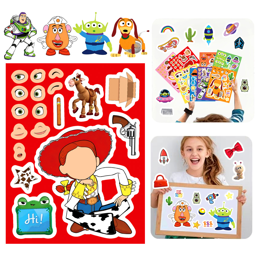 8/16シート フェイスメイクアップ 漫画おもちゃ トピック - Kids Toys Boys のレビューと価格