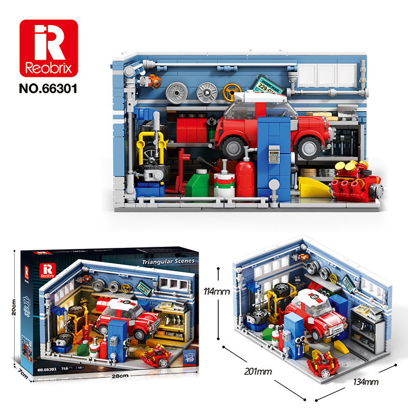 自動車修理工場 ブロックモデル 車 三角形ガレージ ビルディ - Kids Toys Shop のレビューと価格