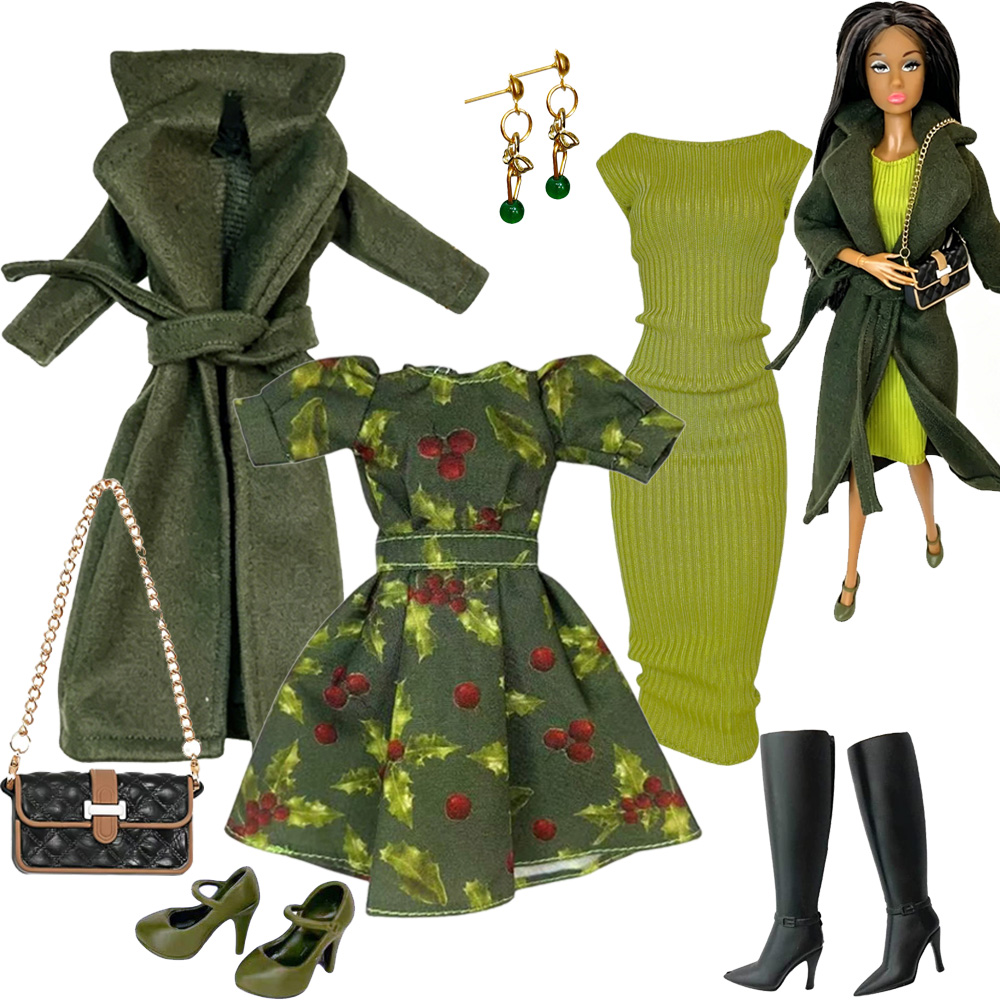 1/6スケールドール服ファッション高級ドレスアップウールコー - Kids Toys Variety のレビューと価格