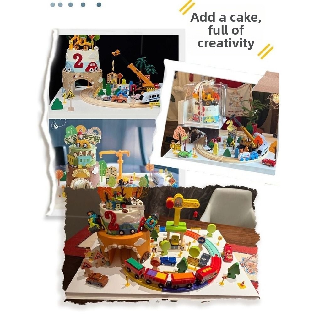 光と音の効果のある木製鉄道線路セット、再利用可能な誕生日ケー - Toy Train Track Set のレビューと価格